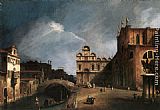 Giovanni Canvas Paintings - Santi Giovanni e Paolo and the Scuola di San Marco